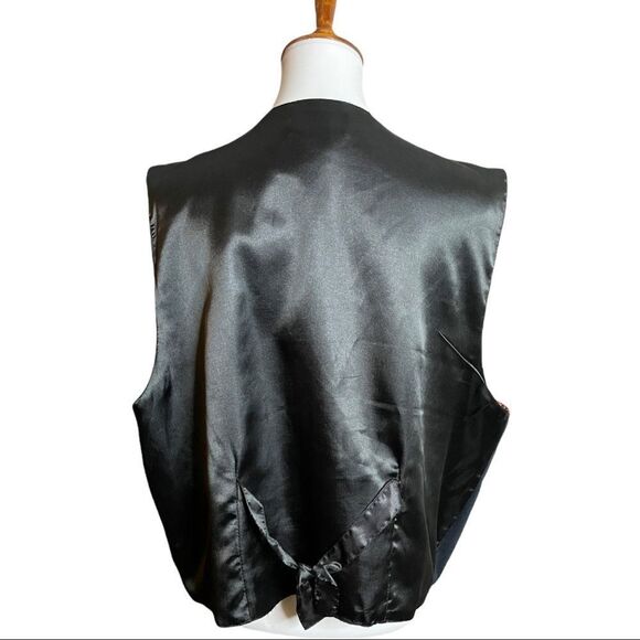 Vintage Black Velvet Button Up Christmas Vest - Picture 5 of 5